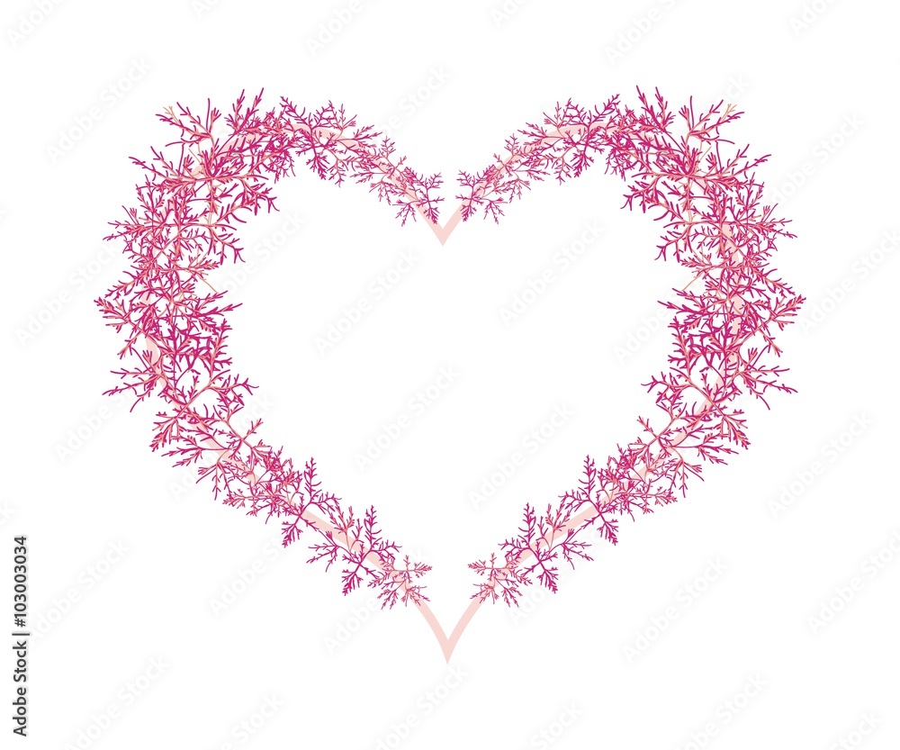 Pink Flowers in A Beautiful Heart Shape