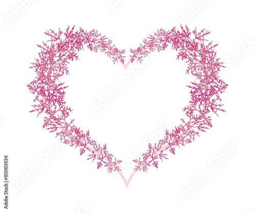 Pink Flowers in A Beautiful Heart Shape