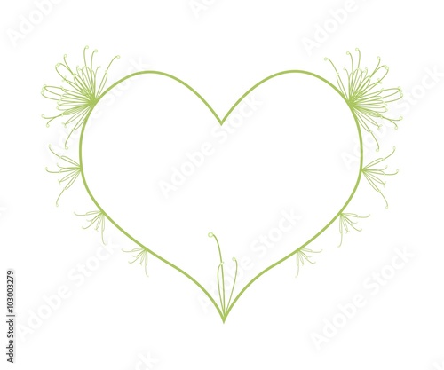 Fresh Cyperus Papyrus Flowers in Heart Shape