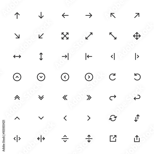 Line Arrow icon set | Vector