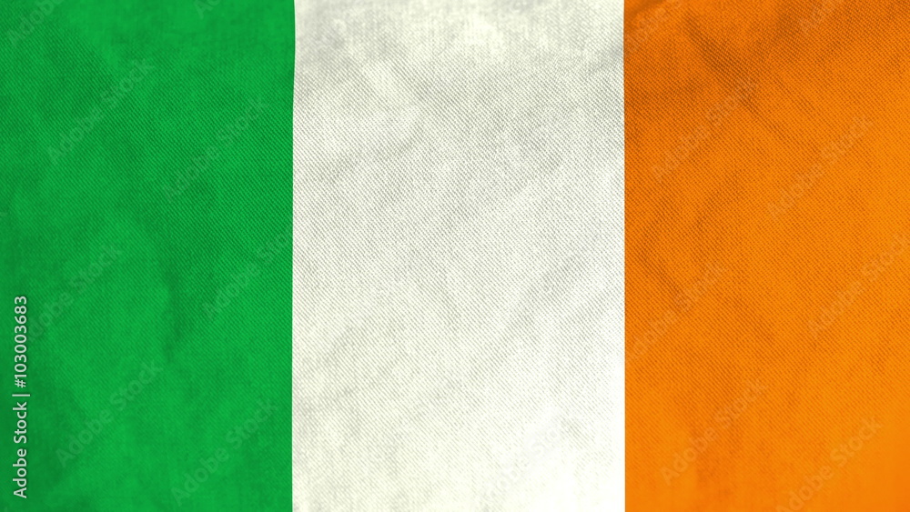 Irish flag waving in the wind (full frame footage in 4K UHD resolution).