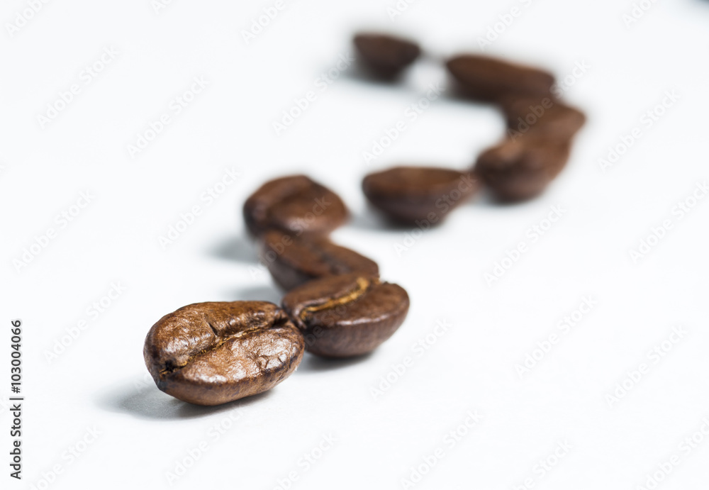 Coffee beans isolated on white background. Coffee beans isolated on white background.