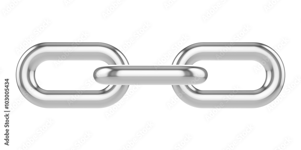Obraz premium Chrome chain isolated on white background.