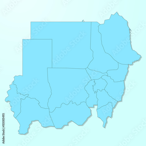 Sudan blue map on degraded background vector