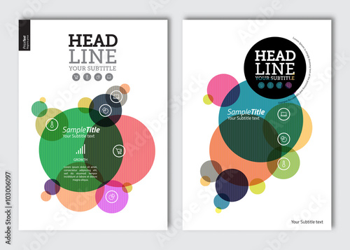 Business brochure design template. Vector flyer layout, blur background with elements for magazine, cover, poster design. A4 size.