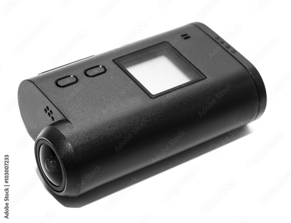 Camera Action Cam on a white background. Camera Action Cam on a white background.