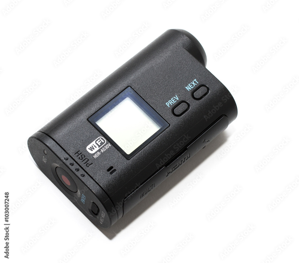 Camera Action Cam on a white background. Camera Action Cam on a white background.