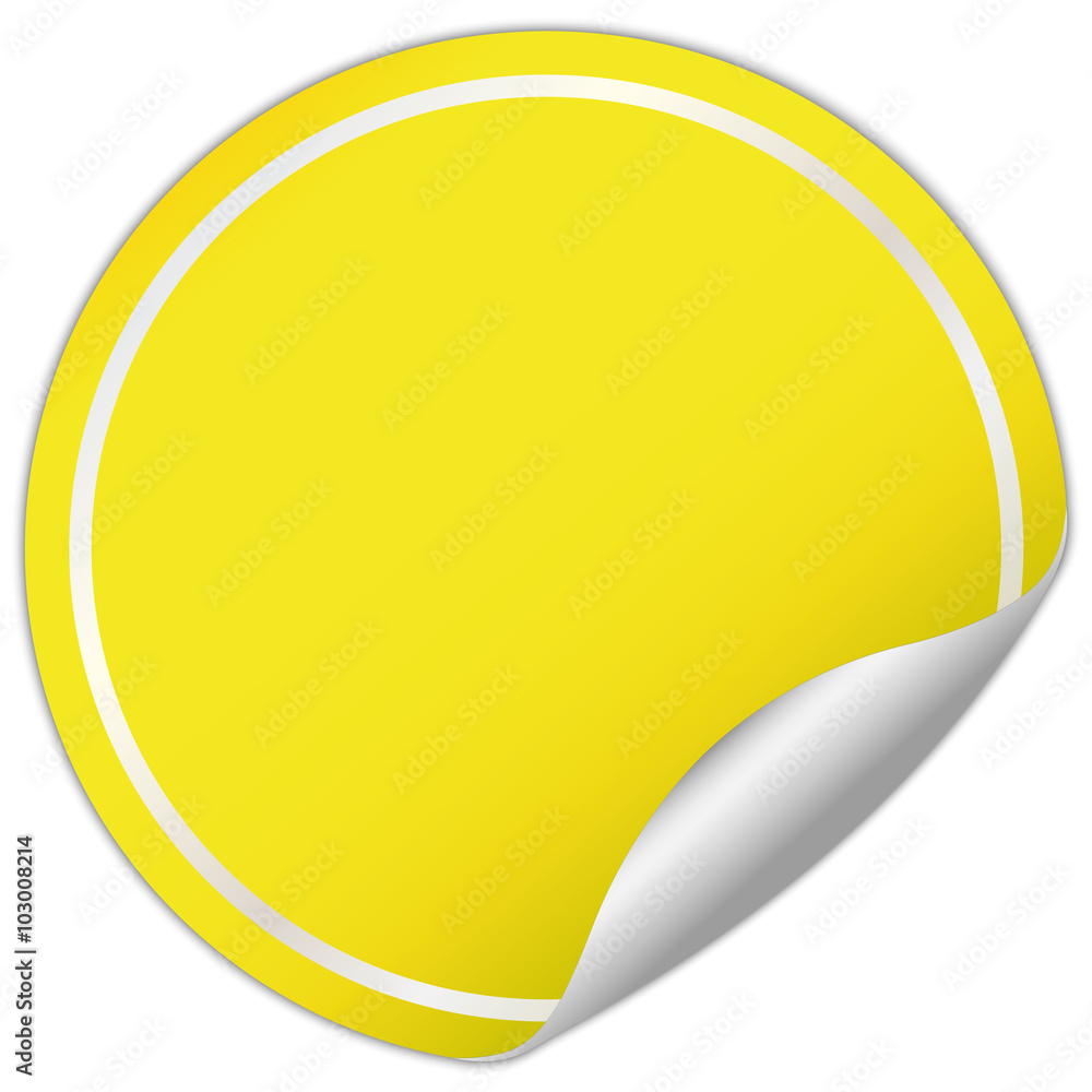 yellow round sticker with white border yellow round sticker with white border