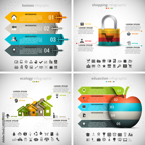 4 in 1  Infographics Bundle