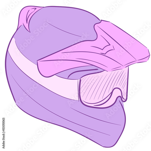 Violet motorcycle helmet