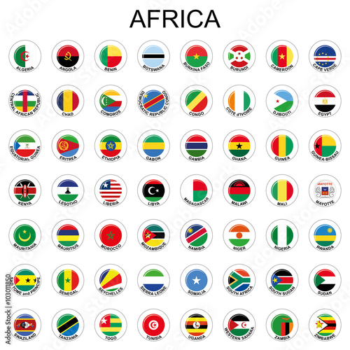 Africa - Flags/ Vector illustration EPS10. Flags of African countries. 