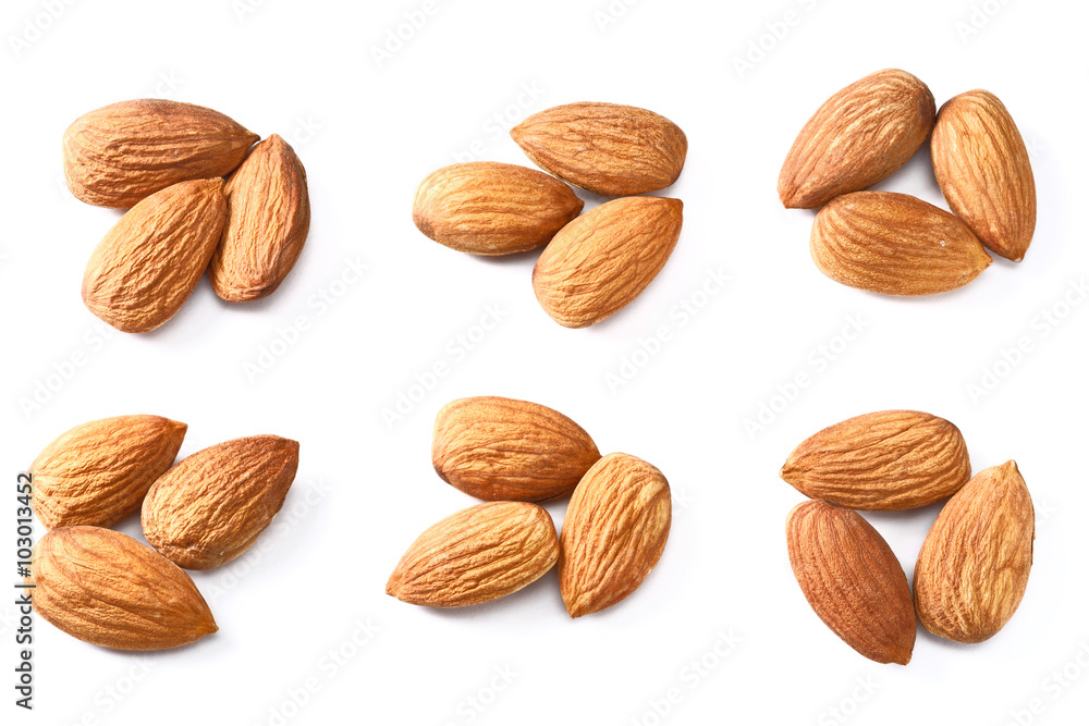 dried almond on white dried almond on white