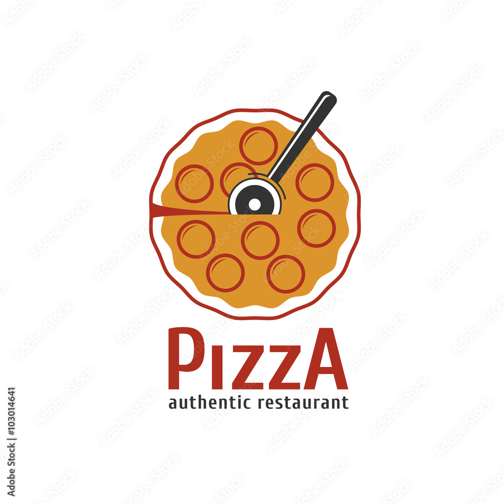Vector logo, design element for pizza, pizzeria, pizza delivery, Italian restaurant Vector logo, design element for pizza, pizzeria, pizza delivery, Italian restaurant