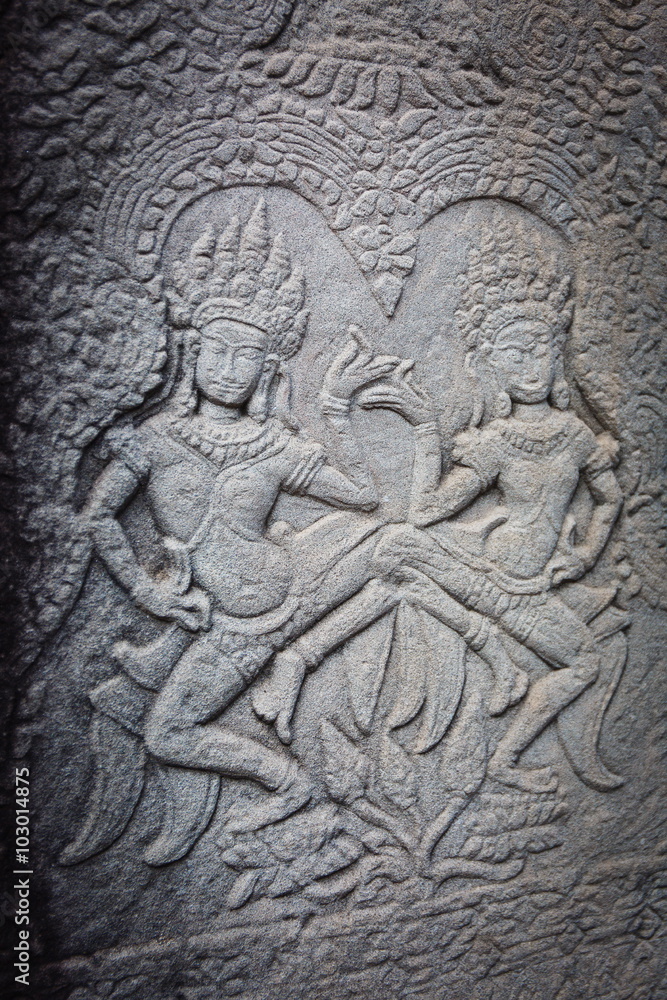Bas relief in Banteay Srei, Cambodia