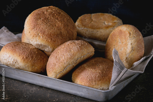 Fresh baked wholegrain buns