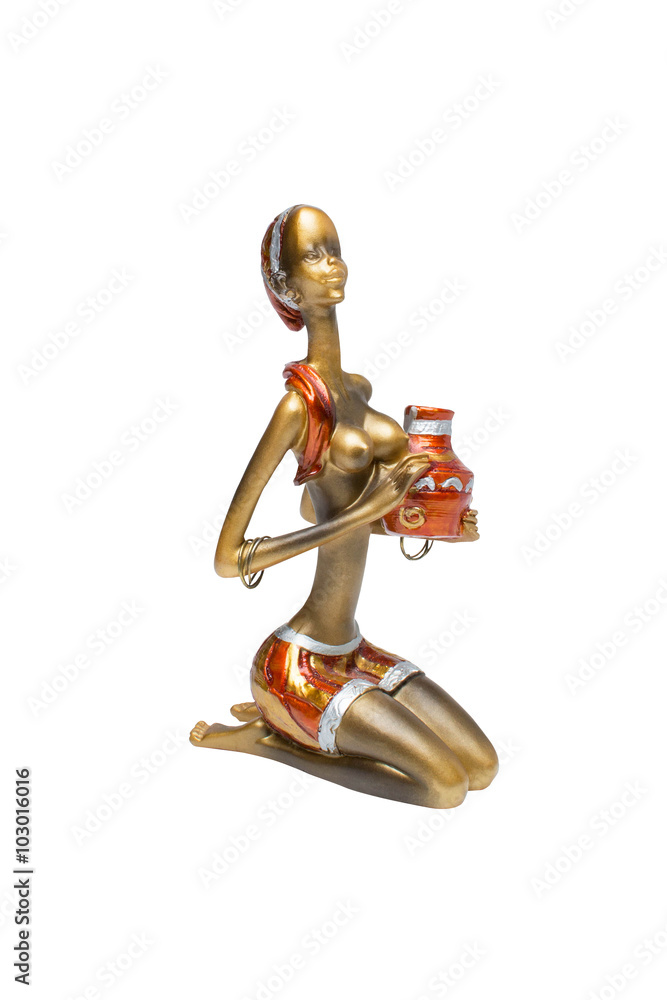 African woman with jug statue