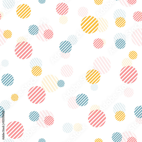 Vector gentle vintage seamless pattern with colorful dots.