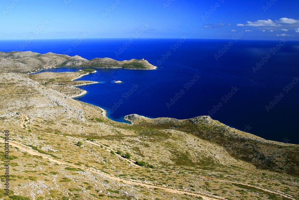 Coastline and blue sea in Croatia