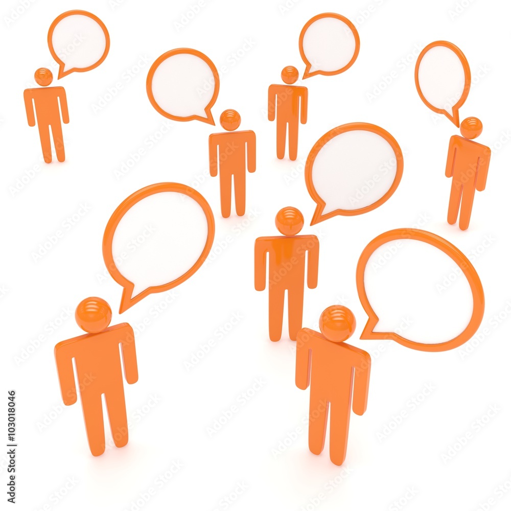 people with talk bubbles isolated over a white background people with talk bubbles isolated over a white background
