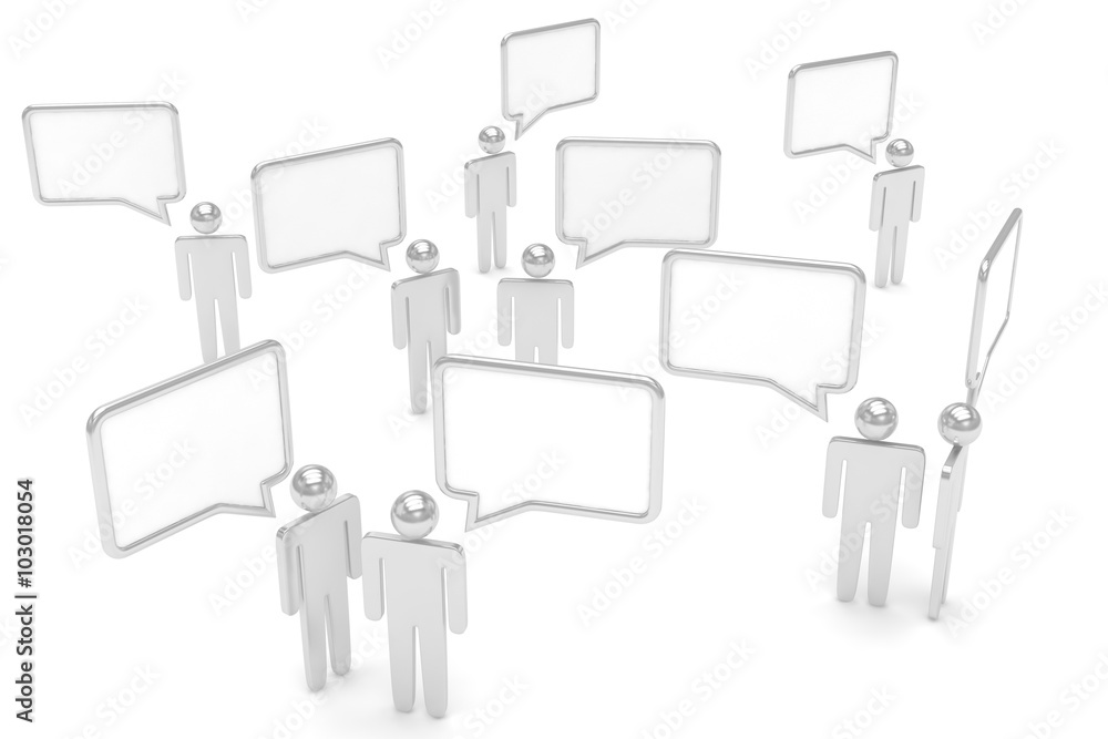 people with talk bubbles isolated over a white background people with talk bubbles isolated over a white background