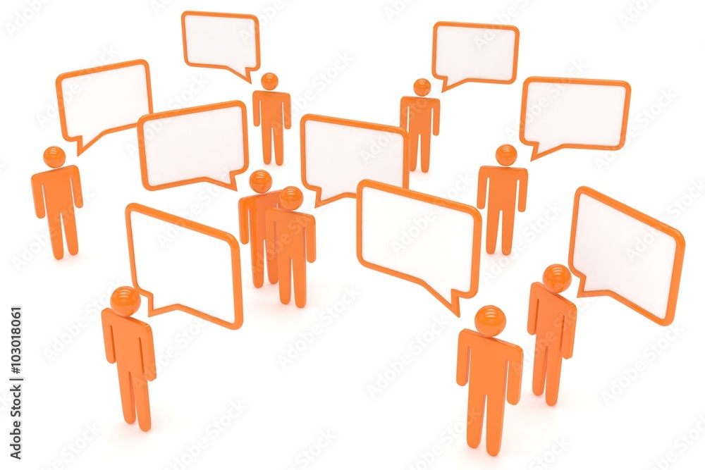 people with talk bubbles isolated over a white background people with talk bubbles isolated over a white background