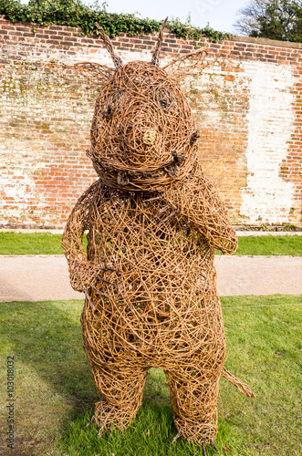 Willow figures at Astley Park, Chorley, Lancashire, Uk photo