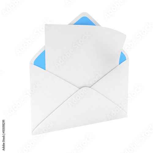 open mail with white blank