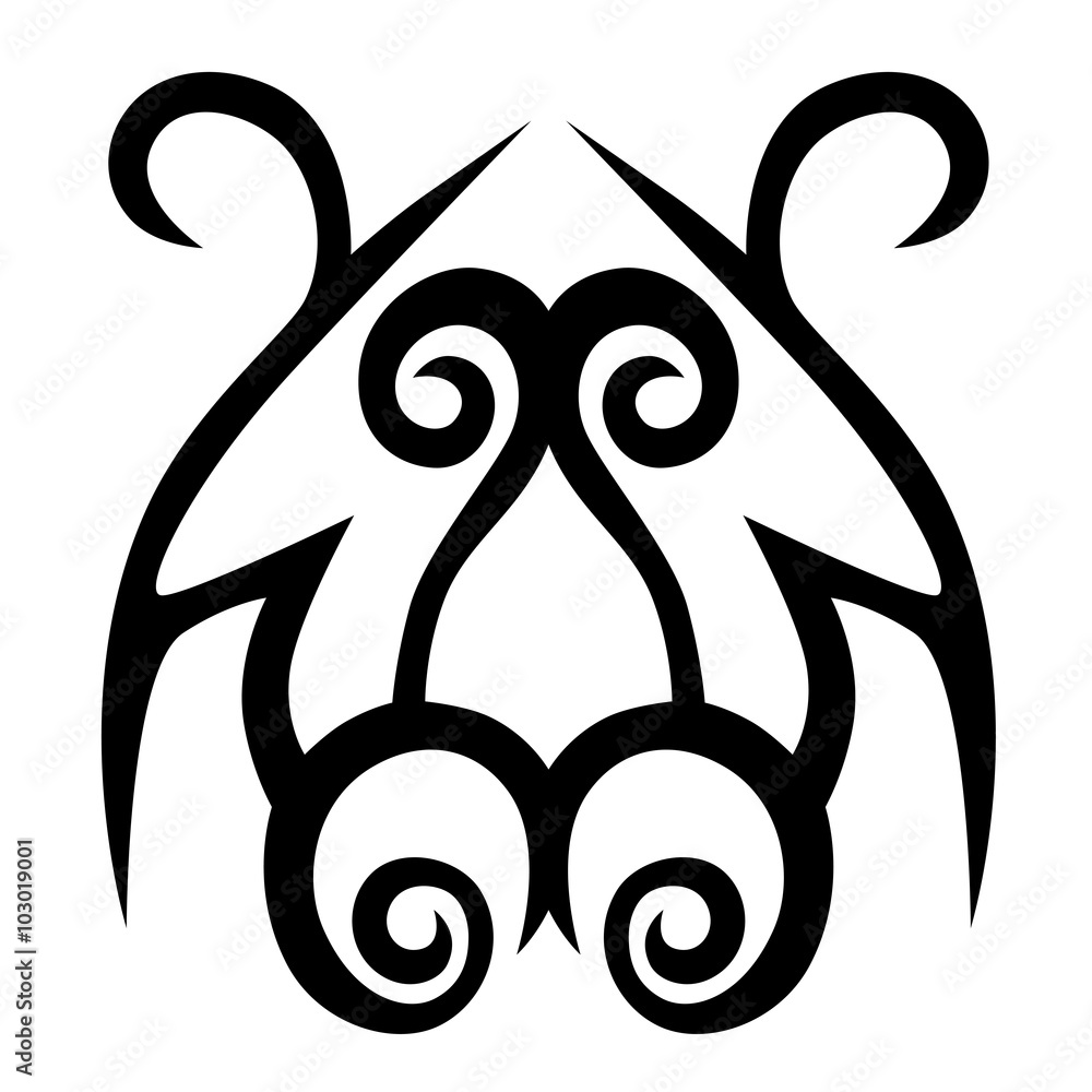 Naklejka premium Tattoo tribal vector design. Tattoo. Stencil. Pattern. Design. Ornament.