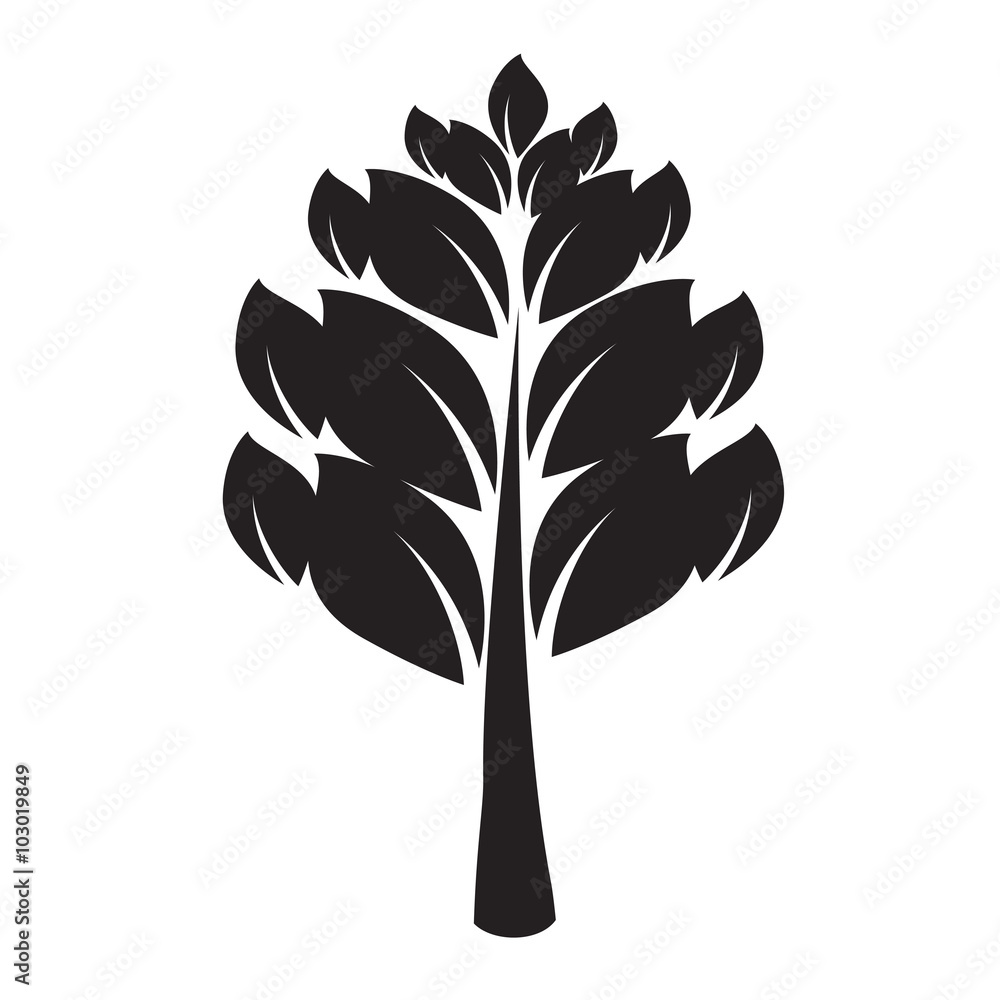 Black Tree. Vector Illustration. Black Tree. Vector Illustration.