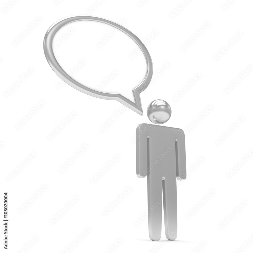 3d man with talk bubbles isolated over a white background 3d man with talk bubbles isolated over a white background