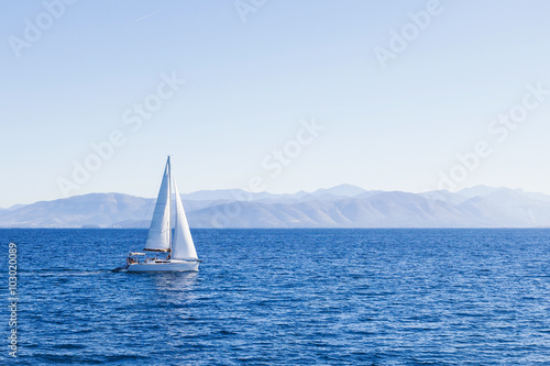 Seascape with yacht