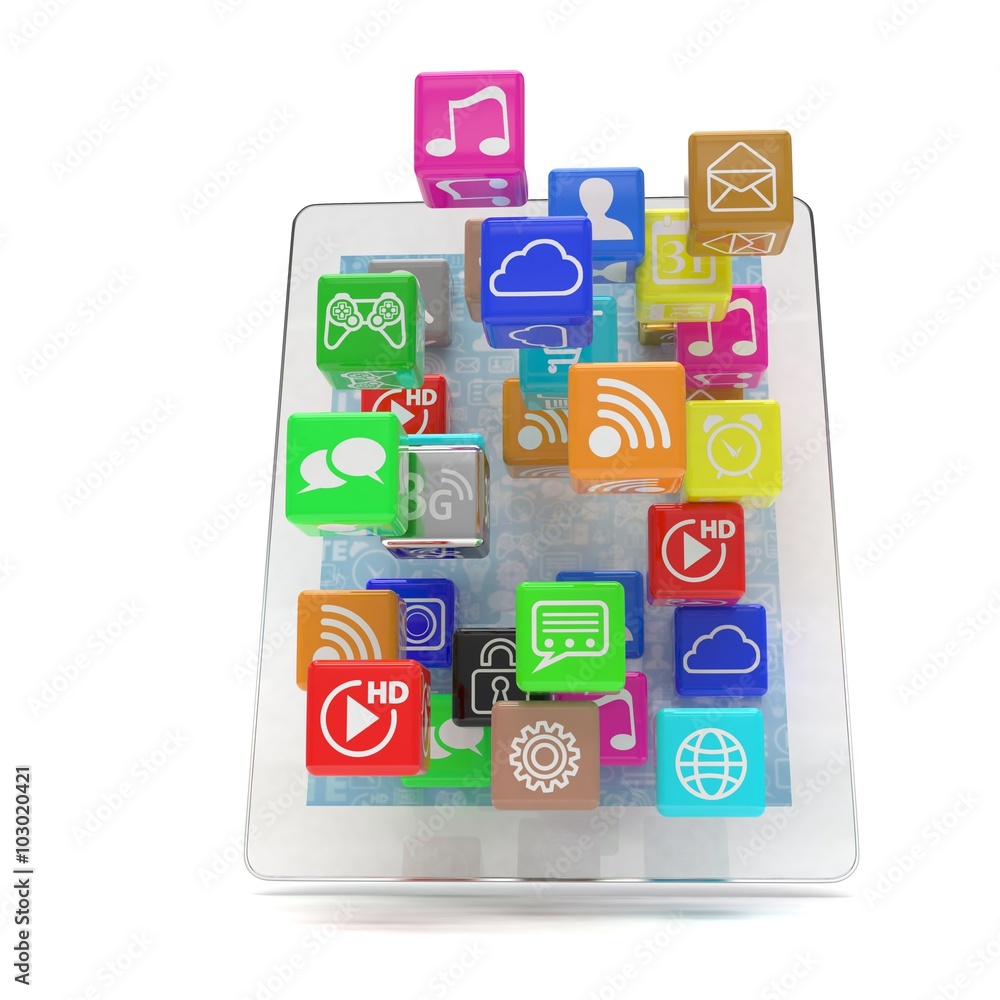 icon app fall in tablet pc icon app fall in tablet pc