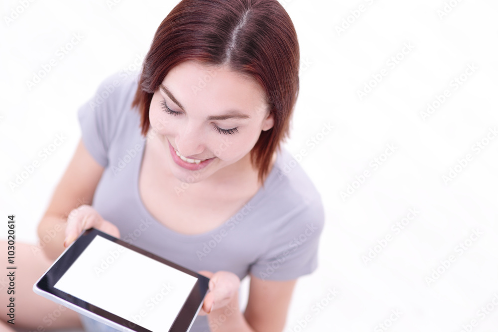 happy woman use tablet pc happy woman use tablet pc