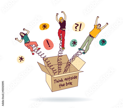 Wallpaper Mural People creative team think ideas box isolate white Torontodigital.ca