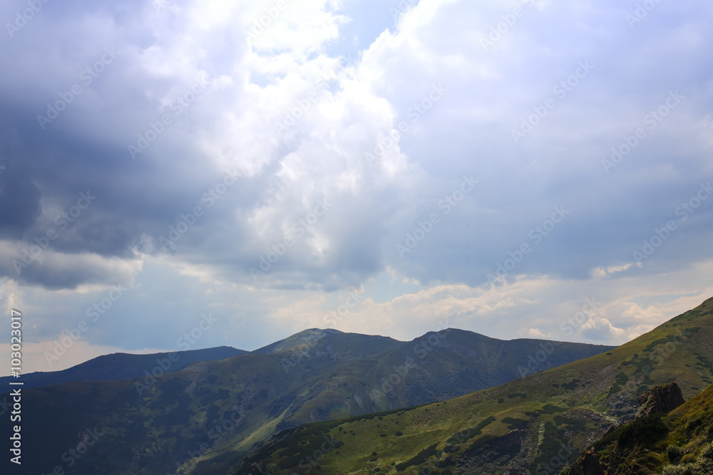 Dramatic sky with rain-clouds in Carpathians. Dramatic sky with rain-clouds in Carpathians.