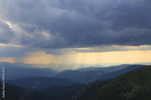 Summer rain in mountains. © viki2103stock