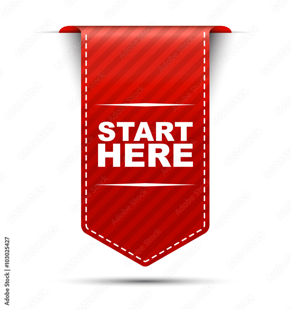 red vector banner design start here red vector banner design start here