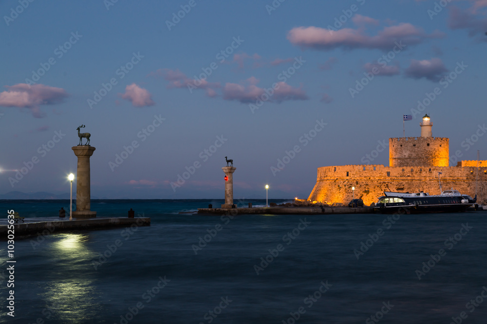 Mandraki Harbour, Rhodes Greece