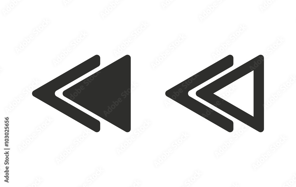 Backward- vector icon. Backward- vector icon.