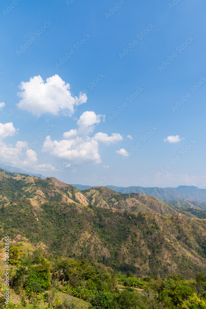 Beautiful landscape on mountain with nice sky