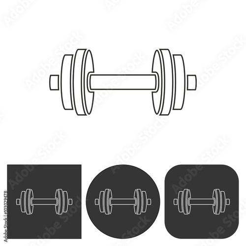 Dumbbell  - vector icon.