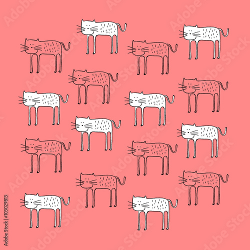 Cat pattern vector illustra...
