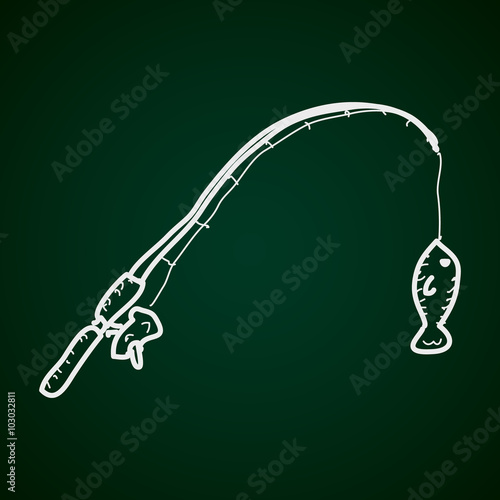 Simple doodle of a fishing rod