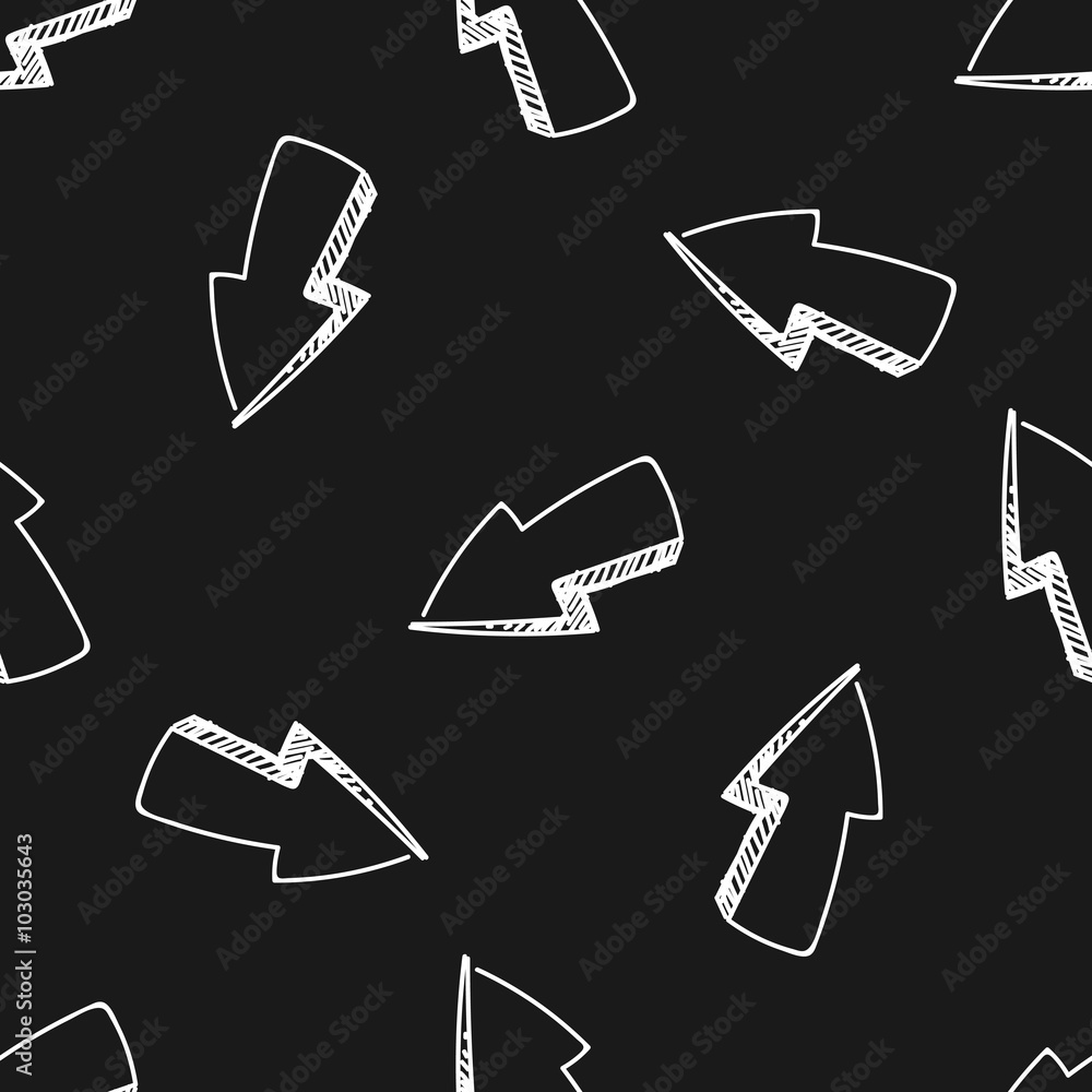 Hand drawn white arrows on black background. Vector seamless pattern Hand drawn white arrows on black background. Vector seamless pattern