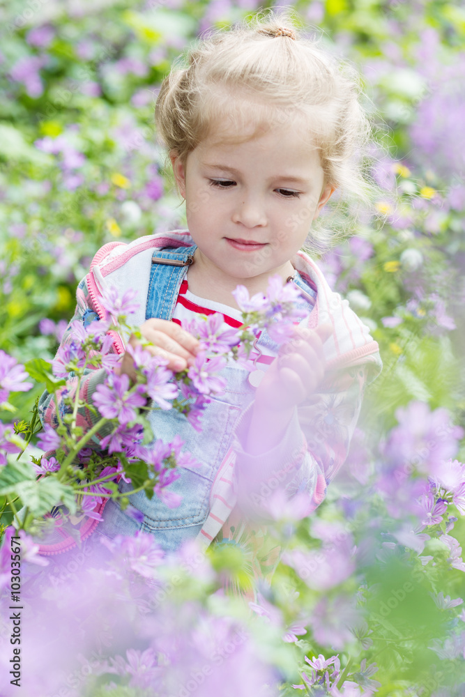Spring portrait of a little girl Spring portrait of a little girl