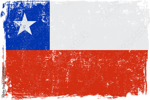 Chile Vector Flag on White