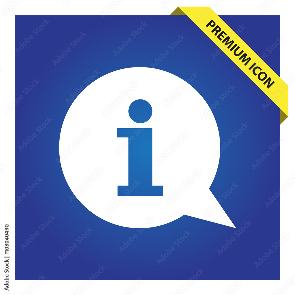 Info with bubble speech icon Info with bubble speech icon