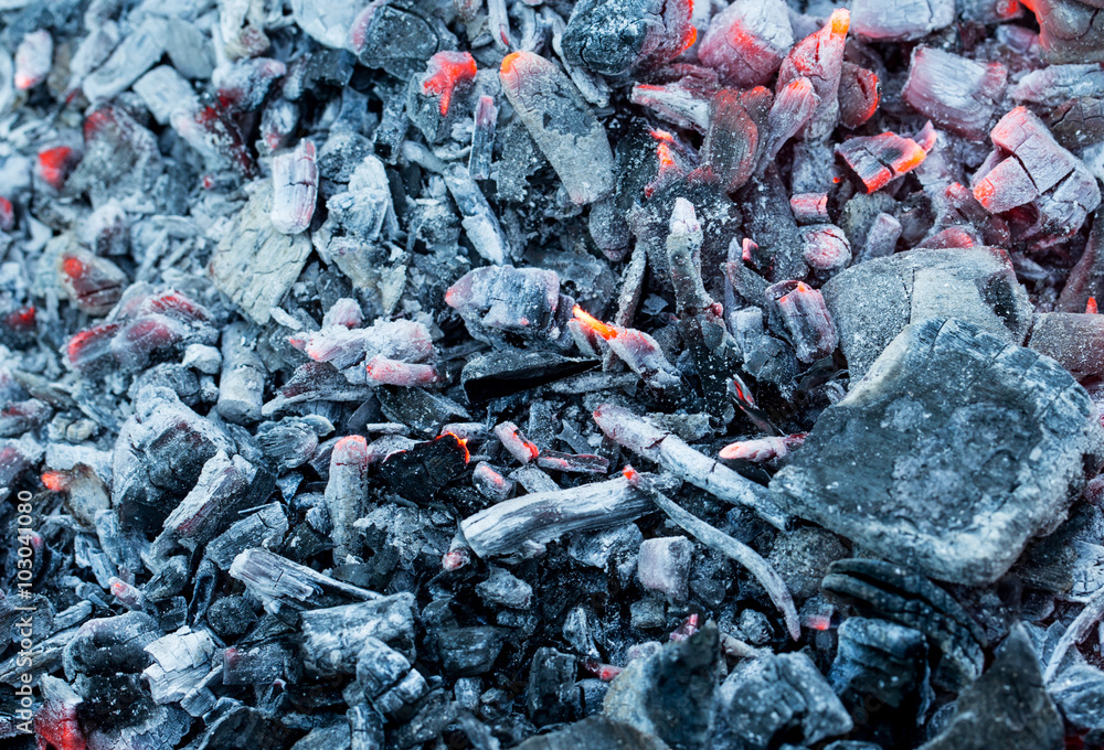 burning charcoal as a background. texture burning charcoal as a background. texture