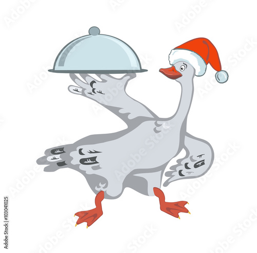 Christmas goose with dish