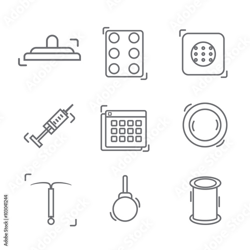 contraception methods line icon